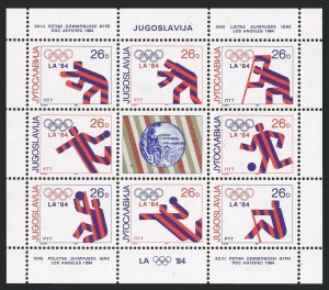 Yugoslavia 1704 sheet, MNH. Mi 2075-2082 klb. Olympics Los Angeles-1984. Medals