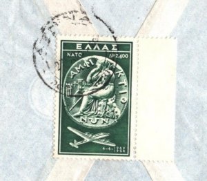GREECE Air Mail Cover 1954 NATO 2,400d Athens Switzerland {samwells}MA1160