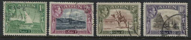 Aden KGVI 1938 1 to 10 rupees used