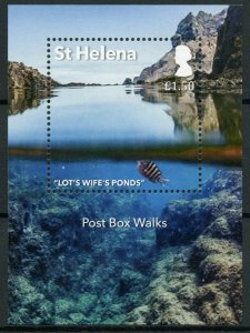 St Helena Landscapes Stamps 2017 MNH Post Box Walks Tourism Fish Fishes 1v M/S