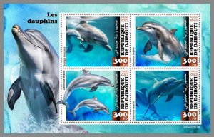 DJIBOUTI 2023 MNH IMPERF. Dolphins M/S #407a