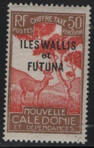WALLIS & FUTUNA ISLANDS, J19, HINGED, 1930 Postage due stamp with add. overprint