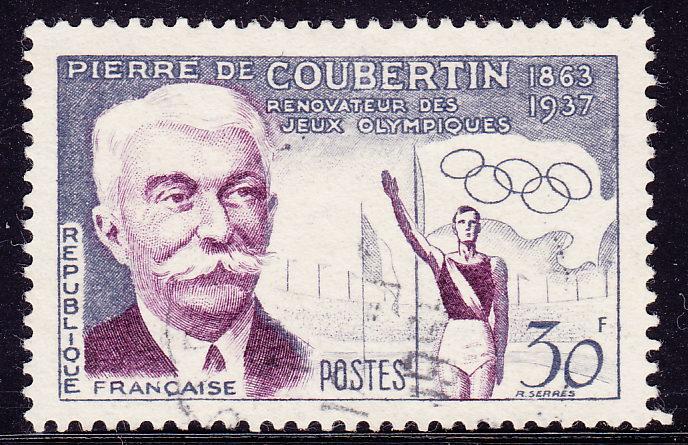 France - 1956 - Scott #817 - used - Sport Coubertin Olympics