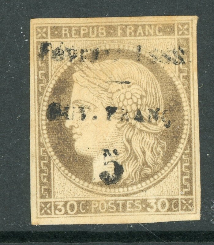 French Guiana 1887 French Colony 5¢/30¢ Brown Scott #10 Mint E31