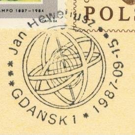Poland 1987 Card Special Cancellation Jan Hevelius Space Astronomy