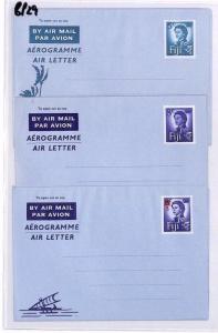 FIJI STATIONERY Unused Air Letters {3} BP29