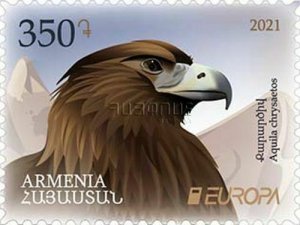 Armenia 2021 MNH** Mi 1200 Europa Golden Eagle bird Red Book Endangered Wildlife