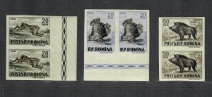 Romania Sc#1082-1093 M/NH/VF, Complete Set, Imperf Pairs Changed Colors, Cv $100