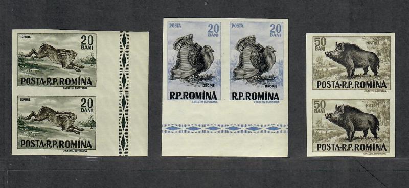 Romania Sc#1082-1093 M/NH/VF, Complete Set, Imperf Pairs Changed Colors, Cv $100