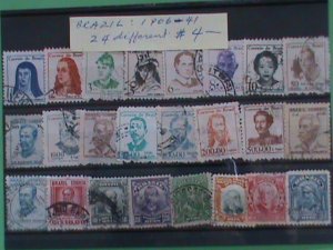 ​BRAZIL STAMP:1906-41 OVER 100 YEARS OLD 24 DIFFERENT OLDIE BRAZIL USED STAMP