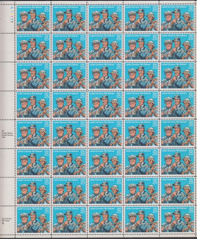 US #2420   Letter Carriers   Full sheet of 40  MNH