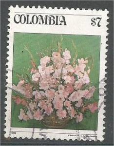 COLOMBIA, 1982, used 7p Flower Bouquet. Scott 900b