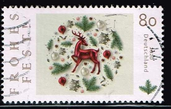 Germany,Sc.#3190-1 used Christmas: Decorative Holiday Design with Stag