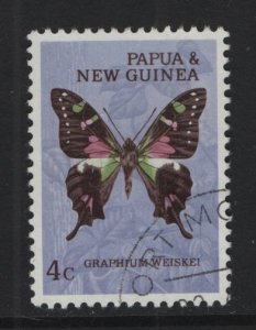 Papua New Guinea  #211  used  1966 butterflies 4c