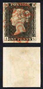 Penny Black (IL) Plate 2 Good to Huge Four margins