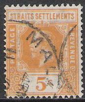 Straits Settlements #186a KG V Used