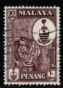 MALAYA PENANG SG60 1960 10c DEEP MAROON FINE USED