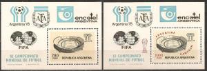 Argentina #1192-3 Souvenir Sheets F-VF CV $5.00 (A6786)  