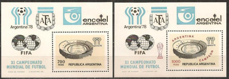 Argentina #1192-3 Souvenir Sheets F-VF CV $5.00 (A6786)  