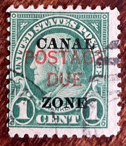 Canal Zone #J25 Used Single Postage Due Benjamin Franklin SCV $15.00 L48