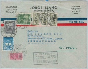 74422 - COLOMBIA - POSTAL HISTORY - AIRMAIL COVER via TRANSATLANTIC CLIPPER 1950