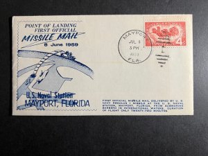 1959 USA Missile Mail Souvenir First Official Landing Mayport Florida Navy Base
