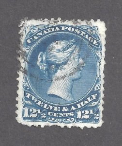 Canada #28v VF USED 12 1/2c DARK BLUE LARGE QUEEN BOTHWELL PAPER BS26476