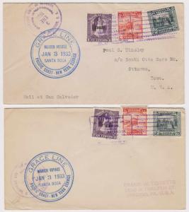 EL SALVADOR 1933 MAIDEN VYG SS SANTA ROSA 2 COVERS