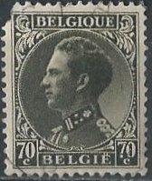 Belgium 262 (used, torn corner) 70c Leopold III, ol black (1935)