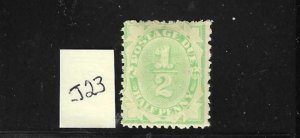 AUSTRALIA SCOTT #J23 1906 POSTAGE DUE 1/2P -WMK 12- PERF 11.5 - MINT HINGED