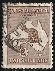 AUSTRALIA 1924  2sh Roo, Sc 53 Die II Used VF, cv $30