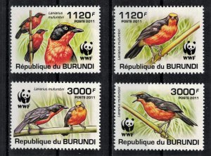 BURUNDI 2011 - Protected exotic birds / complete set MNH