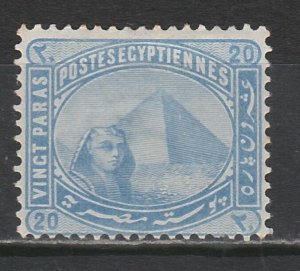 EGYPT 1879 SPHINX AND PYRAMID 20PA WMK INVERTED