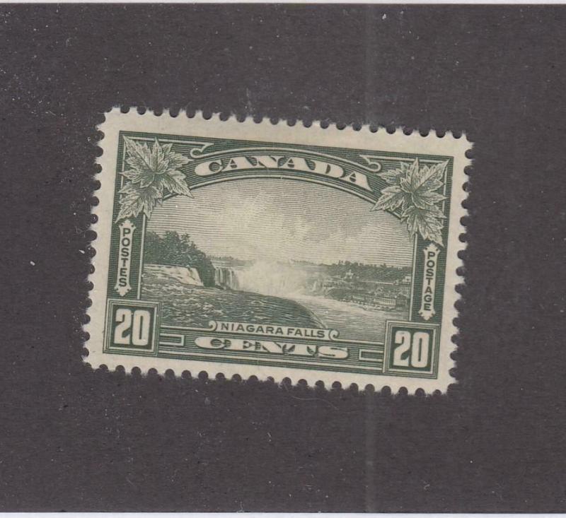 CANADA (MK27) # 225 VF-MH  20cts NIAGARA FALLS / OLIVE GREEN CAT VALUE $25