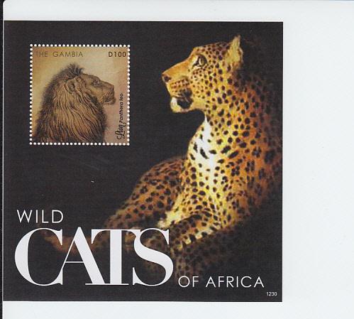 2012 Gambia Wild Cats of Africa SS (Scott 3424) MNH