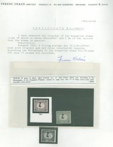 Hungary #J65a  Single with APEX Cert