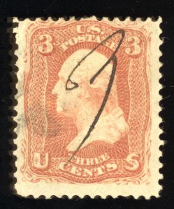 US Scott 94 Used 3c red George Washington Lot T986 bhmstamps