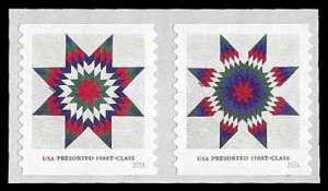 PCBstamps  US 5098/5099a Coil Pair 50c(2x25c)Star Quilts, MNH, (16)