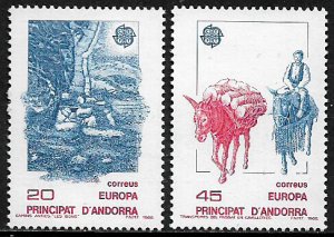 Andorra, Spanish #184-5 MNH Set - Europa - Transportation