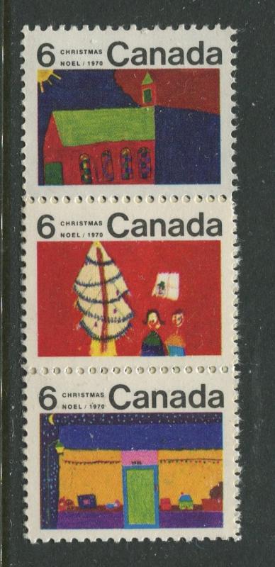 STAMP STATION PERTH Canada #524-528 Christmas 1970 MNH Strip of 3 CV$1.00