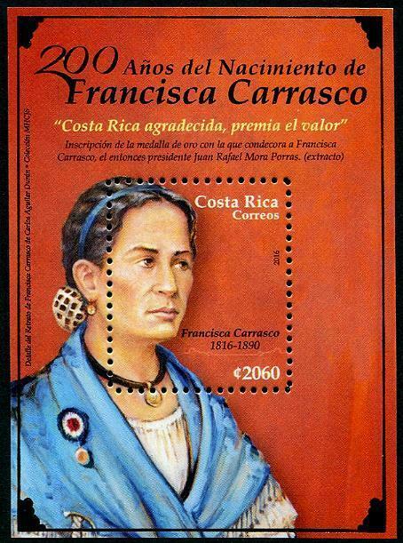 HERRICKSTAMP NEW ISSUES COSTA RICA Francisca Carrasco S/S