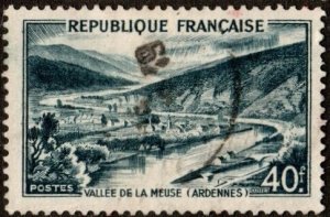 France 631 - Used - 40fr Meuse Valley (1949) (2) +