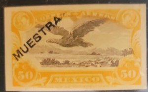 O) 1929  MEXICO,  MUESTRA, AIR POST STAMP, EAGLE 50c, MNH