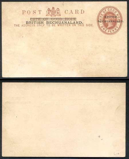 British Bechuanaland O/P on Cape of Good Hope QV 1d Brown Postcard Mint