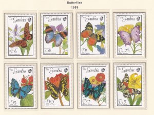 Gambia # 836-843 & 844-845, Butterflies, Mint NH, 1/2 Cat.