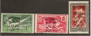 Lebanon 45-47 Mint hinged. Short set