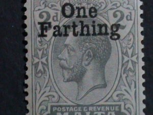 ​MALTA-1922 SC #97 KING GEORGE V  SURCHARGE MLH 101 YEARS OLD VERY FINE RARE