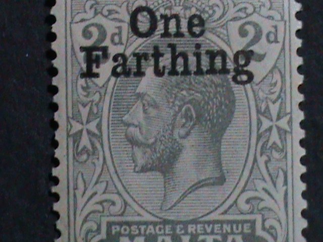 ​MALTA-1922 SC #97 KING GEORGE V  SURCHARGE MLH 101 YEARS OLD VERY FINE RARE