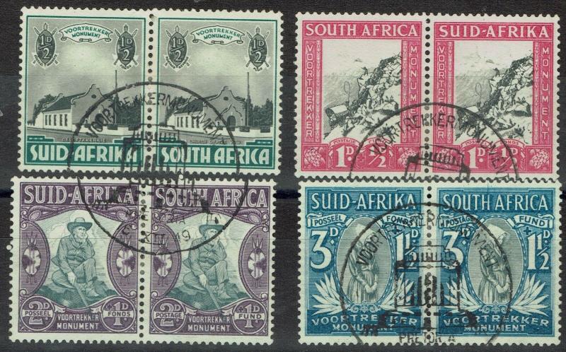 SOUTH AFRICA 1933 VOORTREKKER SET PAIRS USED 