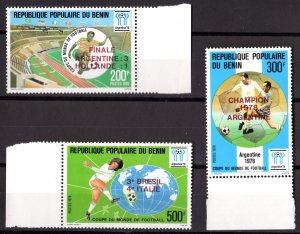 Benin 1978 Sc#400/402 WORLD CUP SOCCER ARGENTINA'78 WINNERS Set (3) MNH